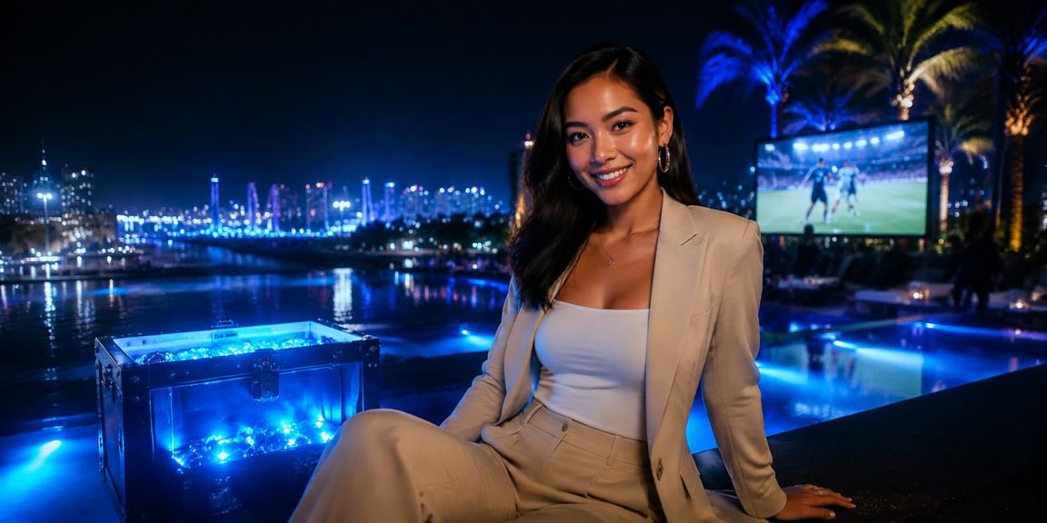 Tampilan layar neon casino dengan nuansa elektronik dan permainan digital malam hari