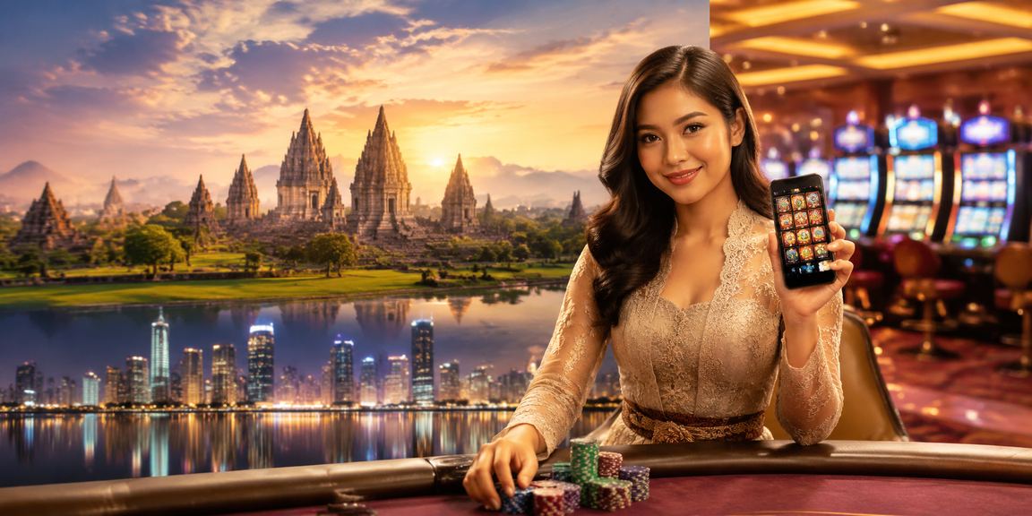 Perempuan mengakses platform casino dan informasi bonus cashback dari layar ponsel